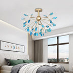 Lustra Chandelier Feuille Colorée Bras Dorés - Neutralighting