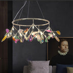 Lustra Chandelier Feuille Colorée Bras Dorés - Neutralighting