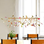 Lustra Chandelier Feuille Colorée Bras Dorés - Neutralighting