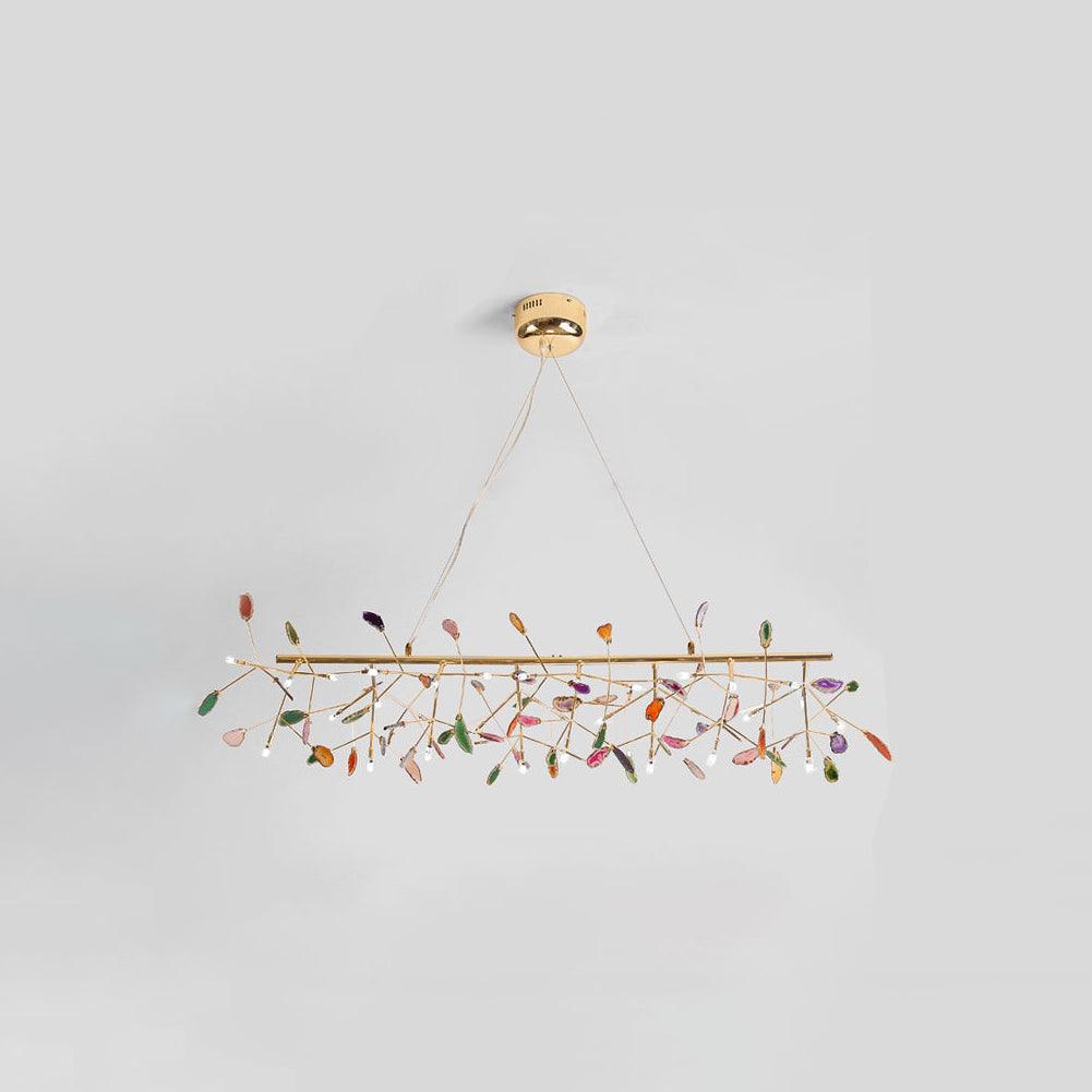 Lustra Chandelier Feuille Colorée Bras Dorés - Neutralighting