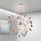 Lustra Chandelier Feuille Colorée Bras Dorés - Neutralighting