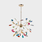 Lustra Chandelier Feuille Colorée Bras Dorés - Neutralighting