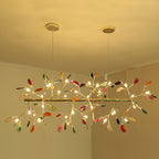Lustra Chandelier Feuille Colorée Bras Dorés - Neutralighting