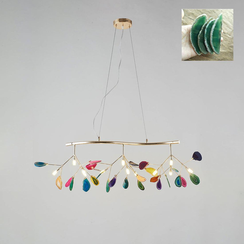 Lustra Chandelier Feuille Colorée Bras Dorés - Neutralighting