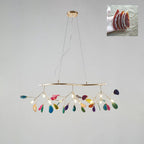 Lustra Chandelier Feuille Colorée Bras Dorés - Neutralighting