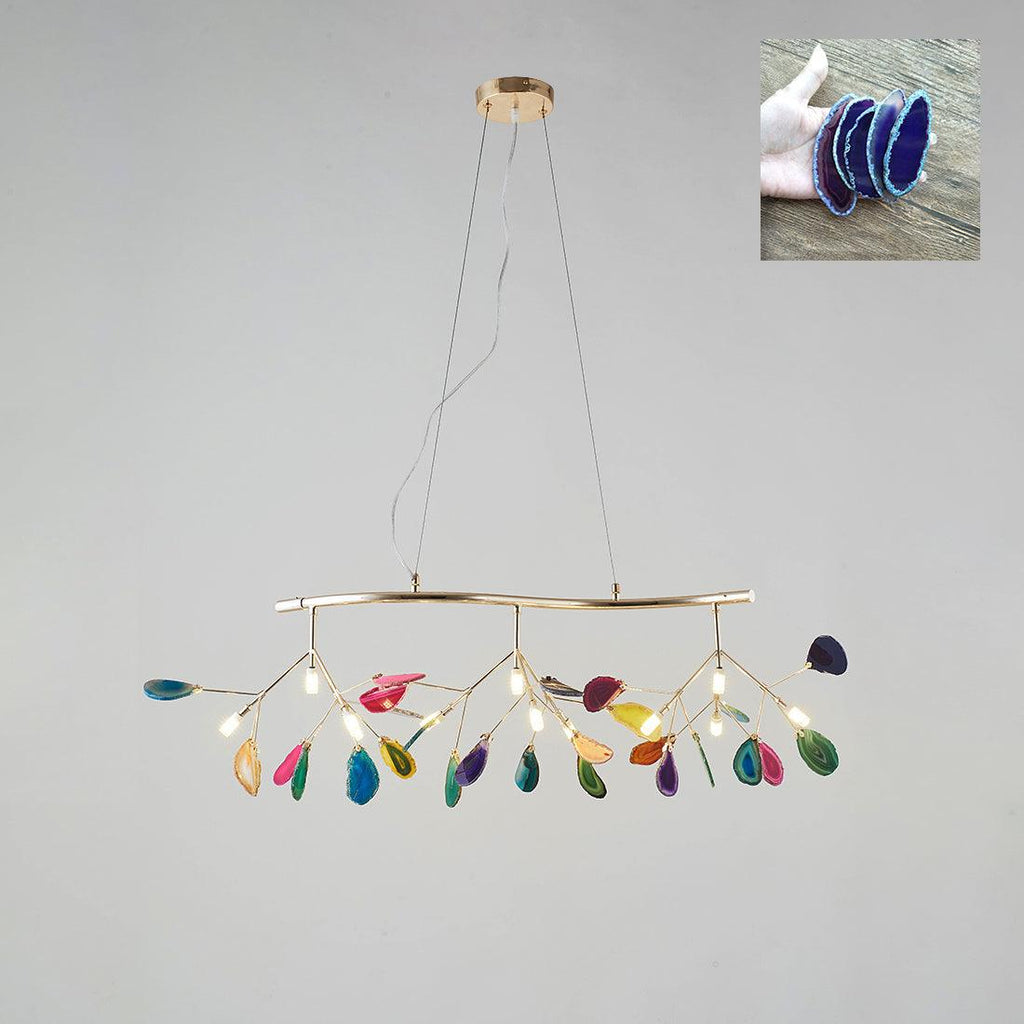 Lustra Chandelier Feuille Colorée Bras Dorés - Neutralighting