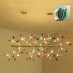 Lustra Chandelier Feuille Colorée Bras Dorés - Neutralighting