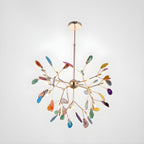 Lustra Chandelier Feuille Colorée Bras Dorés - Neutralighting