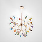 Lustra Chandelier Feuille Colorée Bras Dorés - Neutralighting
