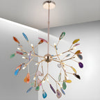 Lustra Chandelier Feuille Colorée Bras Dorés - Neutralighting