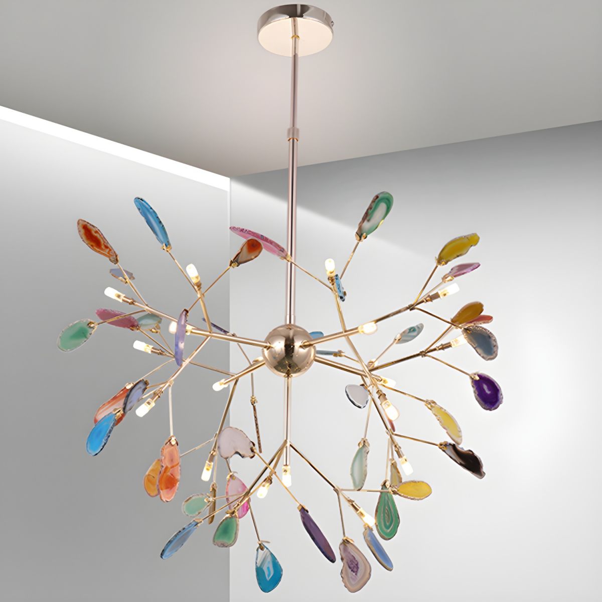 Agate Lustre à Branches Multicolores - Neutralighting