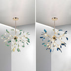 Lustra Chandelier Feuille Colorée Bras Dorés - Neutralighting