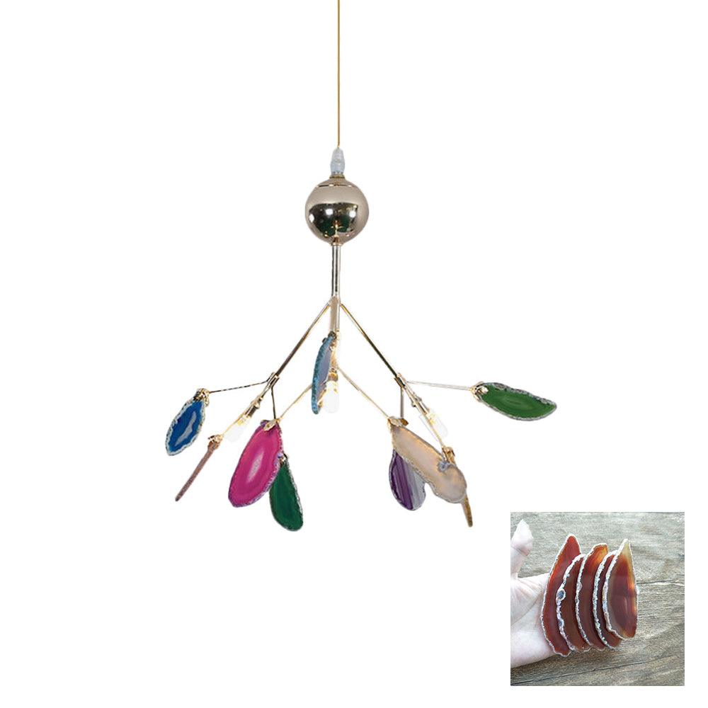 Lustra Chandelier Feuille Colorée Bras Dorés - Neutralighting