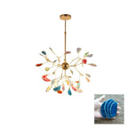 Lustra Chandelier Feuille Colorée Bras Dorés - Neutralighting