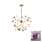 Lustra Chandelier Feuille Colorée Bras Dorés - Neutralighting