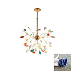 Lustra Chandelier Feuille Colorée Bras Dorés - Neutralighting