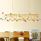 Lustra Chandelier Feuille Colorée Bras Dorés - Neutralighting