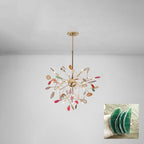 Lustra Chandelier Feuille Colorée Bras Dorés - Neutralighting