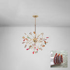 Lustra Chandelier Feuille Colorée Bras Dorés - Neutralighting