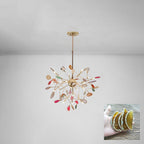 Lustra Chandelier Feuille Colorée Bras Dorés - Neutralighting