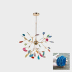 Lustra Chandelier Feuille Colorée Bras Dorés - Neutralighting