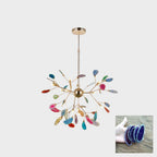 Lustra Chandelier Feuille Colorée Bras Dorés - Neutralighting