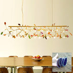 Lustra Chandelier Feuille Colorée Bras Dorés - Neutralighting