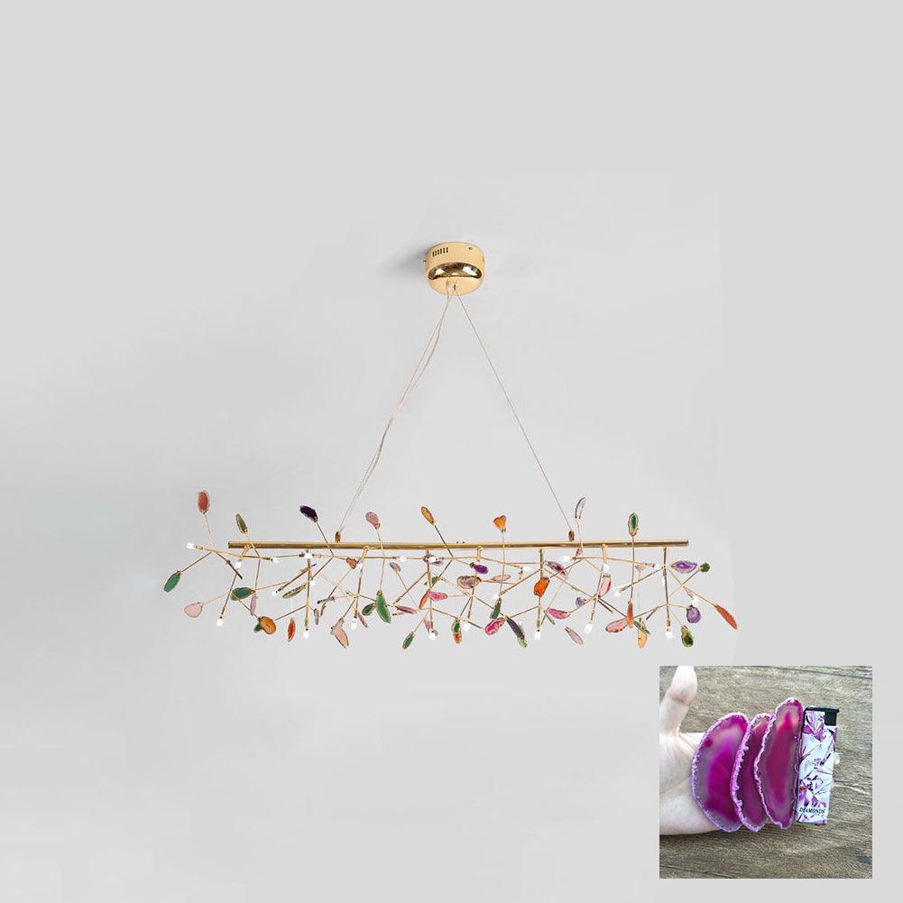 Lustra Chandelier Feuille Colorée Bras Dorés - Neutralighting