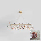 Lustra Chandelier Feuille Colorée Bras Dorés - Neutralighting