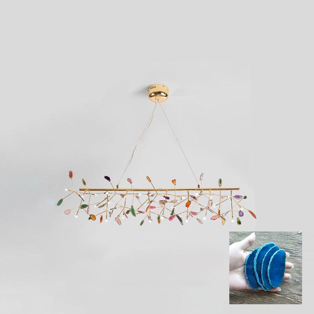 Lustra Chandelier Feuille Colorée Bras Dorés - Neutralighting