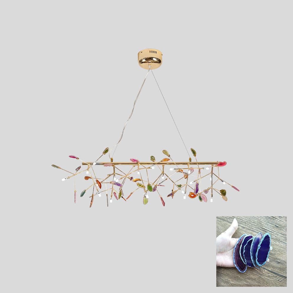 Lustra Chandelier Feuille Colorée Bras Dorés - Neutralighting