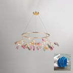 Lustra Chandelier Feuille Colorée Bras Dorés - Neutralighting