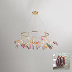 Lustra Chandelier Feuille Colorée Bras Dorés - Neutralighting