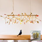 Lustra Chandelier Feuille Colorée Bras Dorés - Neutralighting