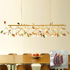 Lustra Chandelier Feuille Colorée Bras Dorés - Neutralighting