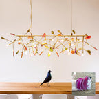 Lustra Chandelier Feuille Colorée Bras Dorés - Neutralighting