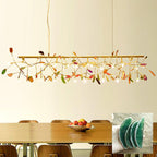 Lustra Chandelier Feuille Colorée Bras Dorés - Neutralighting