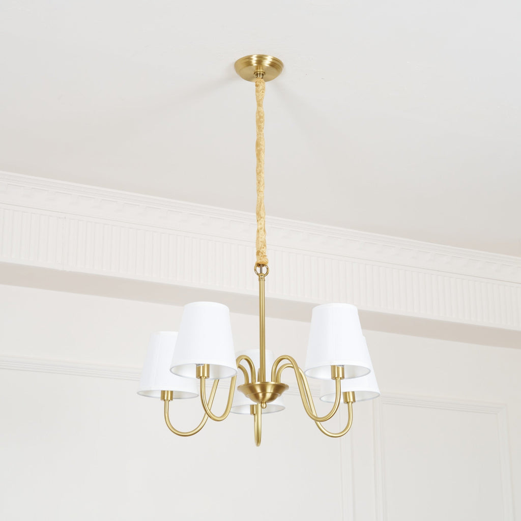Stacey Chandelier en Tissu Traditionnel Vieilli - Neutralighting