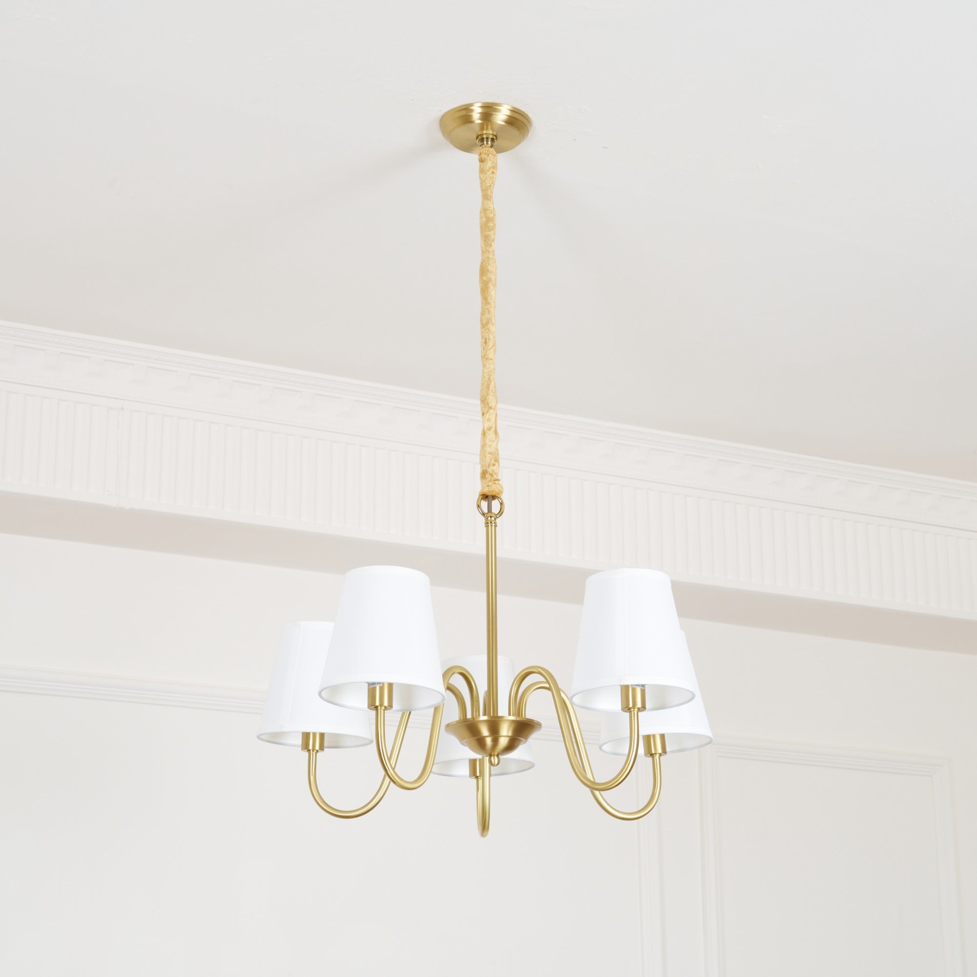 Stacey Chandelier en Tissu Traditionnel Vieilli - Neutralighting