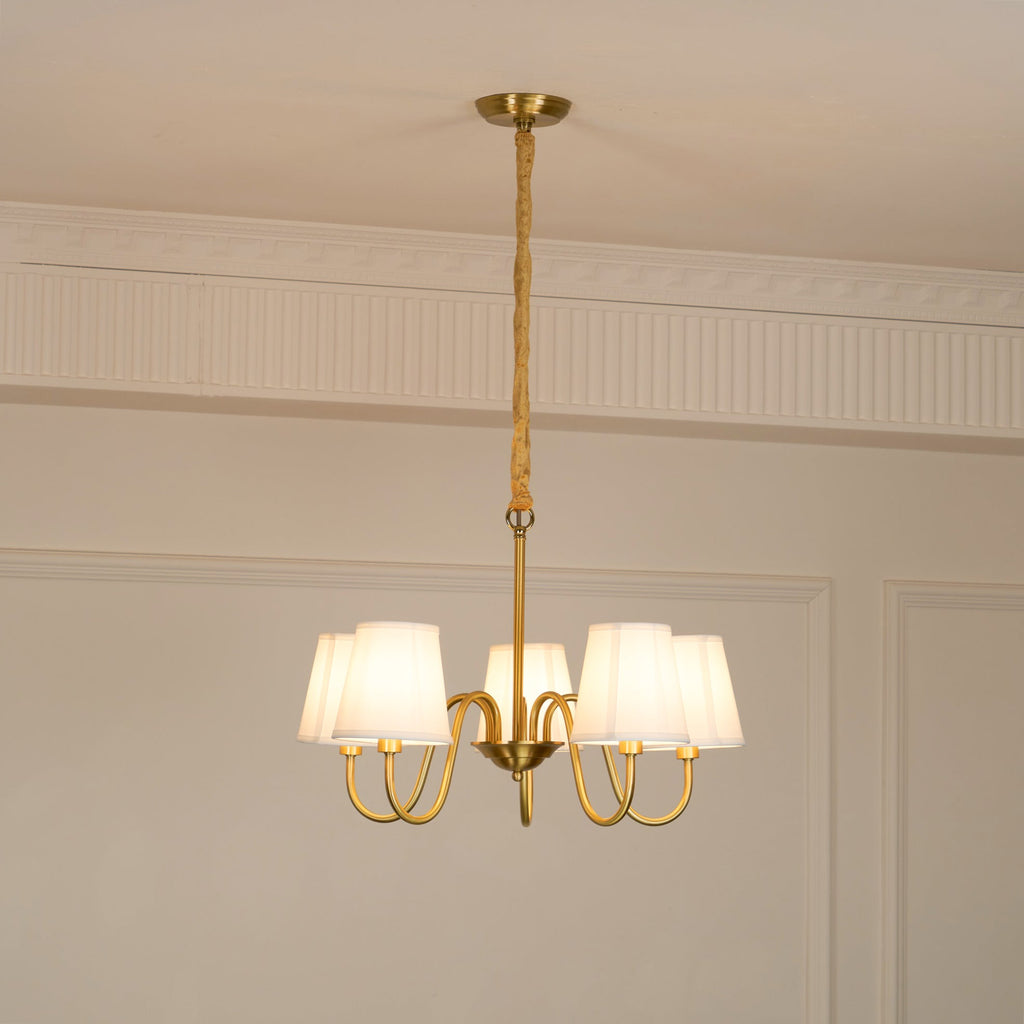 Stacey Chandelier en Tissu Traditionnel Vieilli - Neutralighting