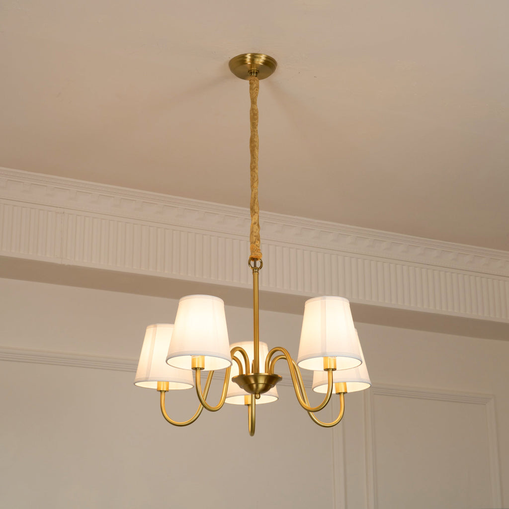 Stacey Chandelier en Tissu Traditionnel Vieilli - Neutralighting