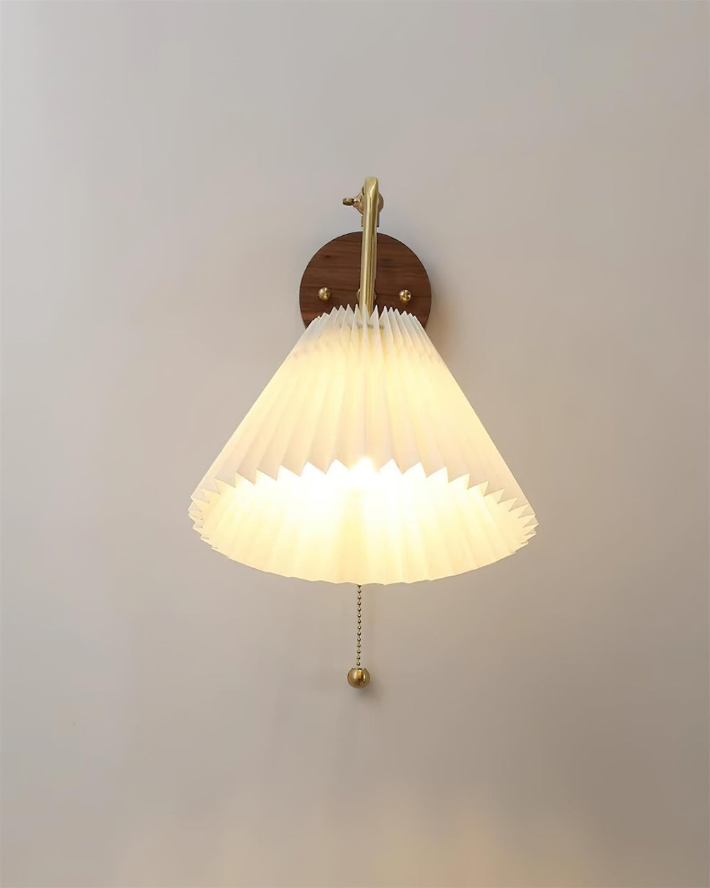 Echo Applique Murale Vintage Laiton Noyer Tissu - Neutralighting