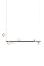 Lustra Chandelier en Verre avec Structure en Acier Noir Linéaire - Neutralighting