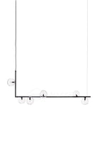 Lustra Chandelier en Verre avec Structure en Acier Noir Linéaire - Neutralighting