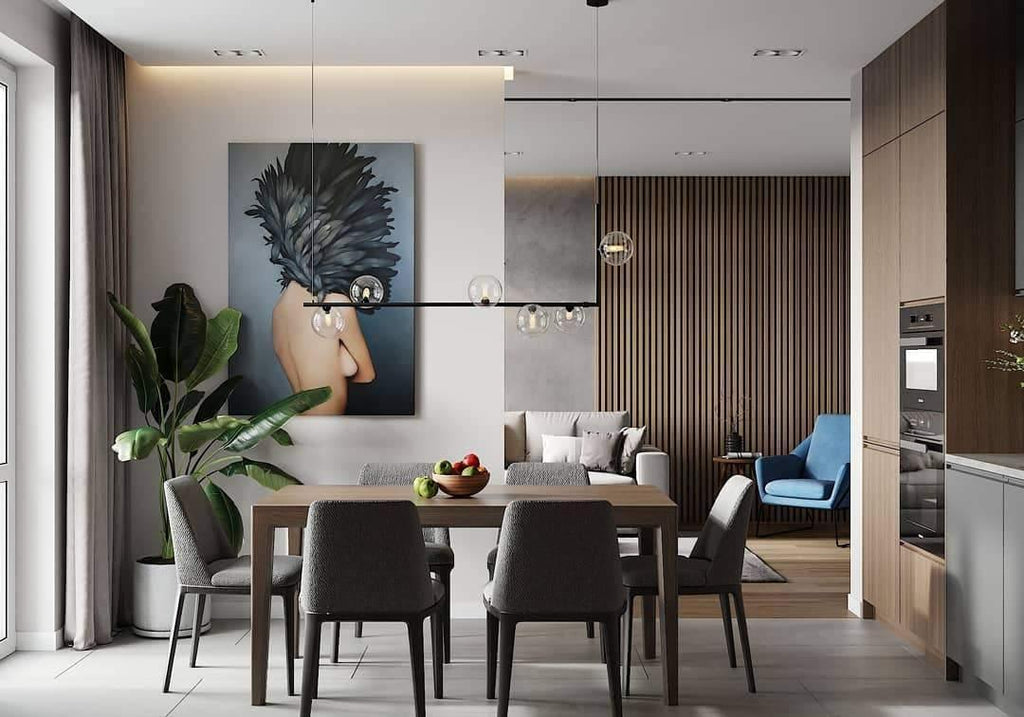 Lustra Chandelier en Verre avec Structure en Acier Noir Linéaire - Neutralighting
