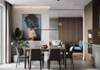 Lustra Chandelier en Verre avec Structure en Acier Noir Linéaire - Neutralighting