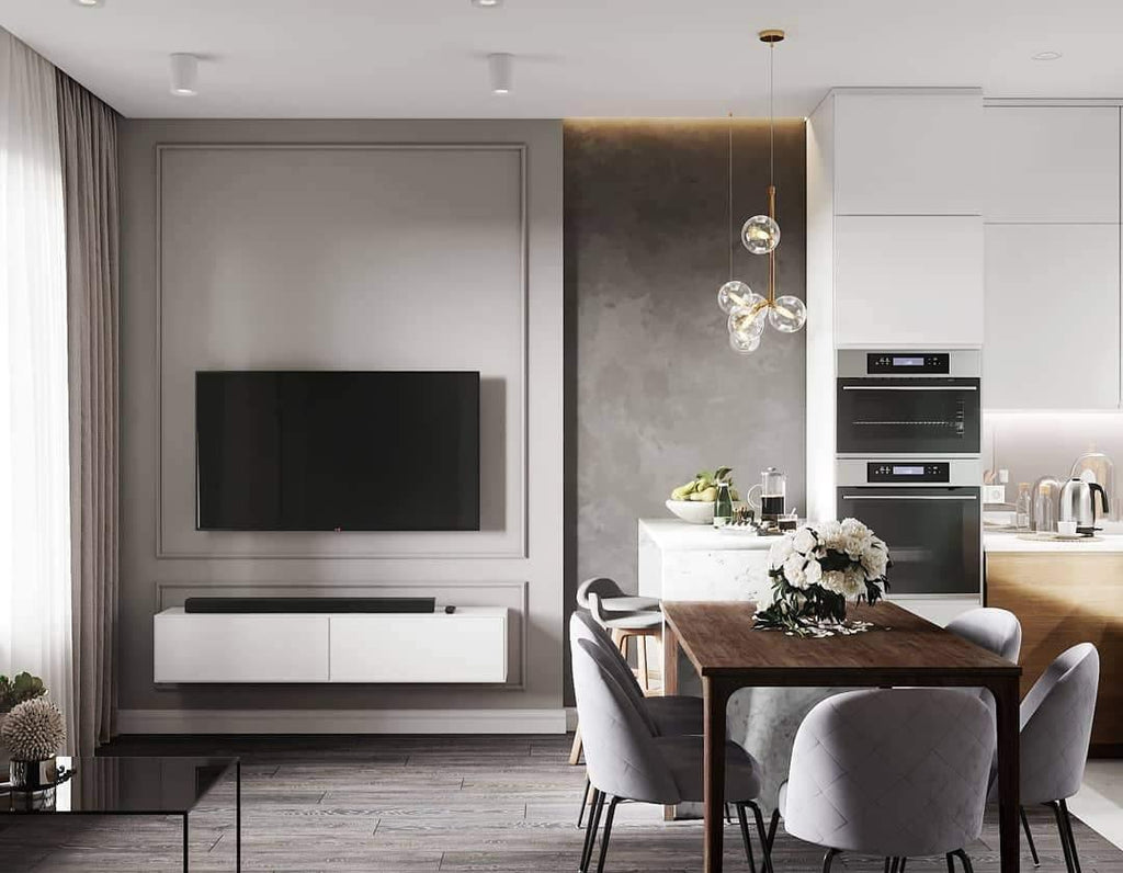 Lustra Chandelier en Verre avec Structure en Acier Noir Linéaire - Neutralighting