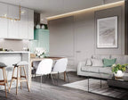Lustra Chandelier en Verre avec Structure en Acier Noir Linéaire - Neutralighting