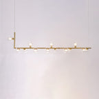 Lustra Chandelier en Verre avec Structure en Acier Noir Linéaire - Neutralighting