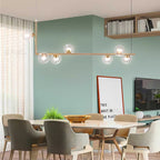 Lustra Chandelier en Verre avec Structure en Acier Noir Linéaire - Neutralighting